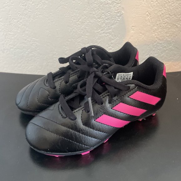 Adidas Goletto VII FG Unisex Soccer Cleats / FV2895 Black Pink Kids Size 12k - Picture 1 of 10